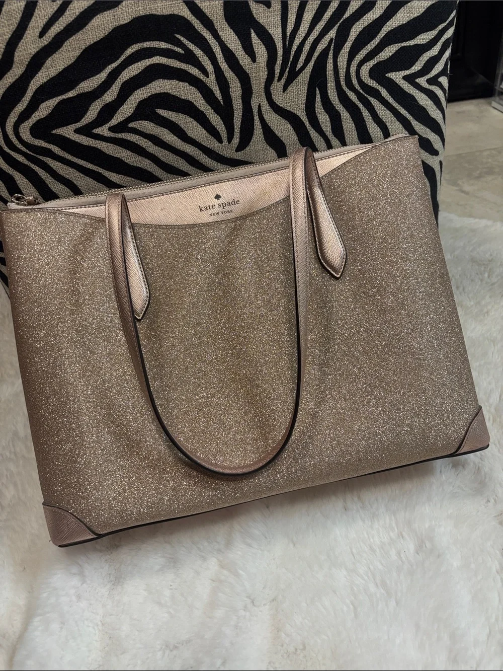 kate spade Rose Gold Glitter Tote